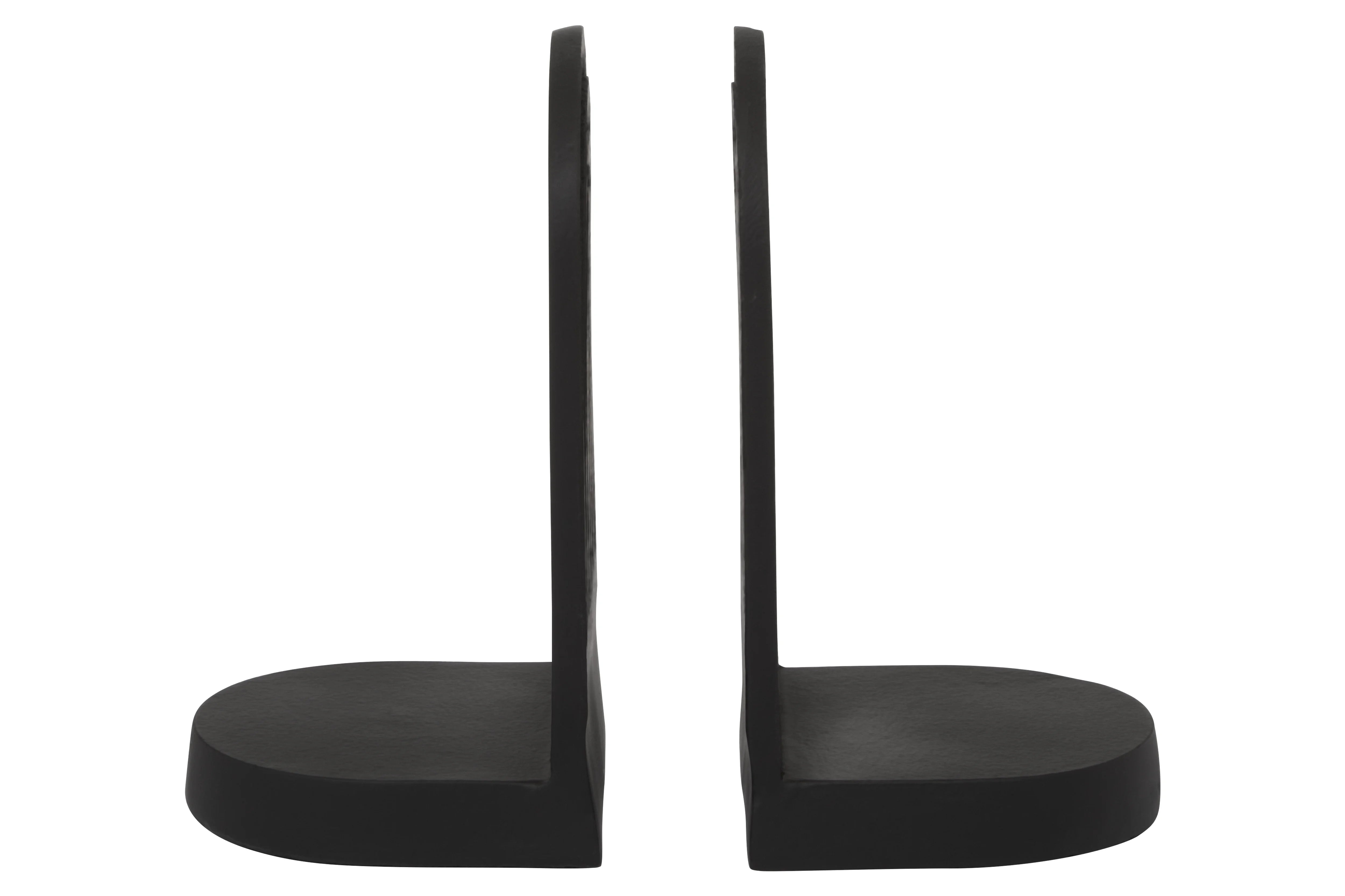 Set of 2 Elvie Black Finish Arched Bookends